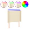 vidaXL Hoofdbord LED 103x16x118/128 cm kunstleer cr&egrave;mekleurig