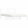 vidaXL Bedframe met hoofdbord metaal wit 135x190 cm
