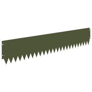 vidaXL Gazonrand 10 pcs 103 x 20 cm Staal Olijfgroen