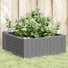 vidaXL Plantenbak met pinnen 42,5x42,5x28,5 cm polypropeen lichtgrijs