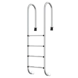 vidaXL Zwembadladder 54x38x184,5 cm 304 roestvrij staal