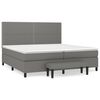 vidaXL Boxspring met matras stof donkergrijs 200x200 cm