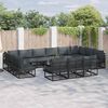 vidaXL Tuin Sofa Set met kussen Zwart Aluminium