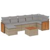 vidaXL 8-delige Loungeset met kussens poly rattan beige
