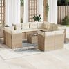 vidaXL 12-delige Loungeset met kussens poly rattan beige