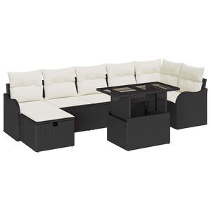vidaXL Tuin Sofa Set 8 st Zwart poly rattan