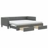 vidaXL Slaapbank onderschuifbed en lades 90x200 cm stof donkergrijs