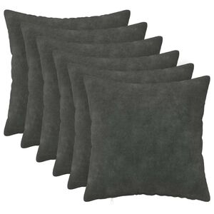 vidaXL Kussensloop 6 st HEERLEN Antraciet 30 x 30 cm Microfiber Fleece