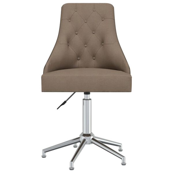 vidaXL Eetkamerstoelen draaibaar 2 st stof taupe