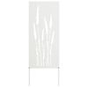 vidaXL Tuin Privacy Screen Bloemen Wit 50 x 140 cm Koudgewalst staal