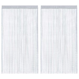 vidaXL Koordgordijnen 2 st 100x250 cm lichtgrijs