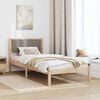 vidaXL Bedframe met hoofdeinde Taupe 100 x 200 cm Massief grenenhout