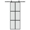 vidaXL Schuifdeur met beslag 76x205 cm gehard glas en aluminium