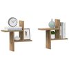 vidaXL Wandschappen 2 st 38x12x38 cm bewerkt hout artisanaal eiken
