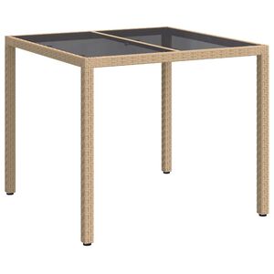 vidaXL Tuinstafel Beige 90 x 90 x 75 cm poly rattan
