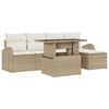 vidaXL Tuin Sofa Set 6 st Beige poly rattan