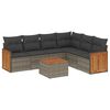 vidaXL 7-delige Loungeset met kussens poly rattan grijs