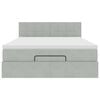vidaXL Ottoman bed met matras 140x190cm fluweel lichtgrijs