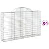 vidaXL Schanskorven 4 st gewelfd 200x30x120/140 cm ijzer
