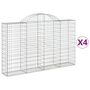 vidaXL Schanskorven 4 st gewelfd 200x30x120/140 cm ijzer