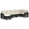 vidaXL Tuinbankenset 7 st Zwart en Cream Wit poly rattan