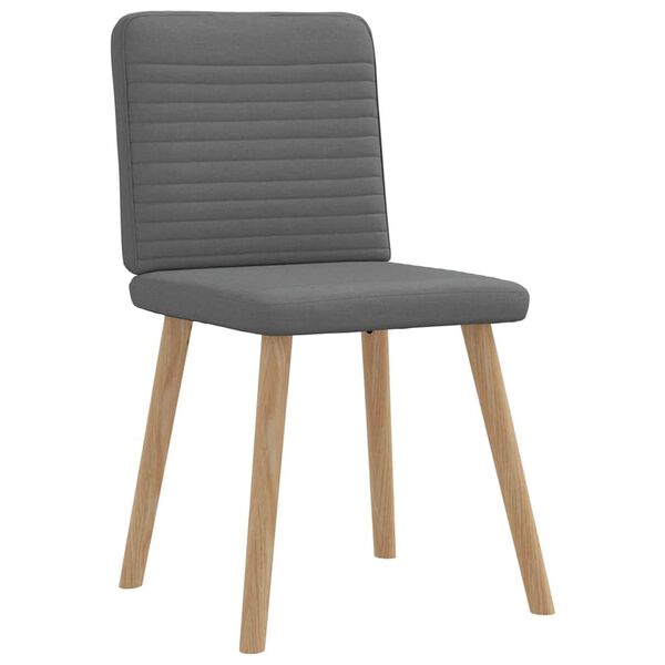 vidaXL Eetkamerstoelen 2 st stof donkergrijs