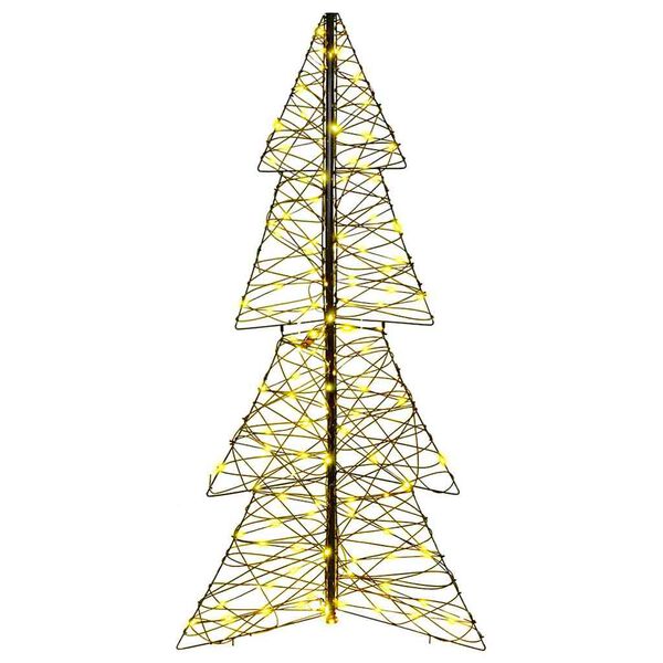 vidaXL Kerstboom met 160 LED Warmwit 150 cm Rattan