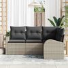 vidaXL Tuin Sofa Set 4 pcs Lichtgrijs poly rattan