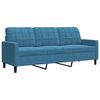 vidaXL 3-delige Loungeset met kussens fluweel blauw