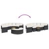 vidaXL 3-delige Loungeset halfrond poly rattan zwart