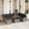 vidaXL Tuin Sofa Set met opslag 10 pcs Grijs Poly riet