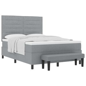 vidaXL Boxspringbed met hoofdeinde Lichtgrijs 160 x 200 cm Stof