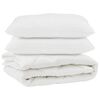 vidaXL Dekbed met kussen 3 pcs Wit Microvezel