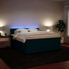 vidaXL Boxspring met matras fluweel blauw 180x200 cm