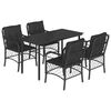 vidaXL 5-delige Tuinset met kussens poly rattan zwart