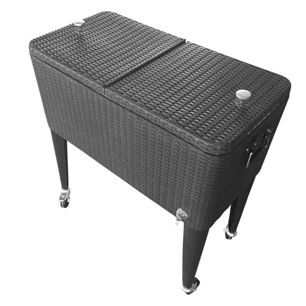 AXI Koelbox retro wickerlook 76 L zwart