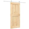 vidaXL Schuifdeur Natuurlijk en Wit 85 x 210 cm Massief Grenenhout