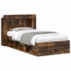 vidaXL Bedframe met opslag Gerookt eiken 100 x 200 cm Bewerkt hout