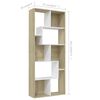 801882 vidaXL Boekenkast Wit en Sonoma Eik 67x24x161 cm Bewerkt Hout