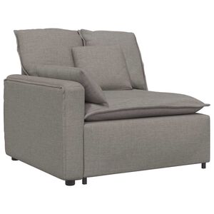 vidaXL Modulaire bank Armleuning eindmodule met kussens 100 cm taupe