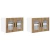 vidaXL Wandglas cabinet PORTO 2 pcs Artisan Eiken Bewerkt hout