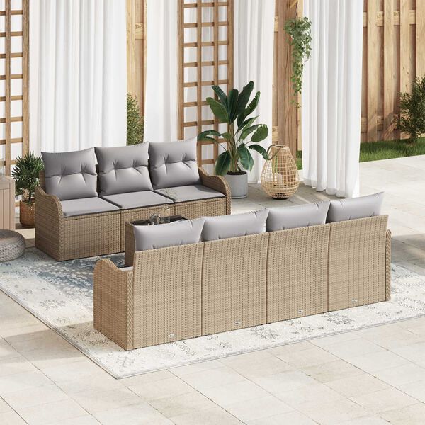 vidaXL Tuin Sofa Set Beige 55 x 55 x 37 cm poly rattan