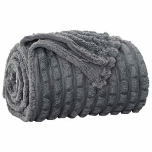 vidaXL Gooi Deken Donkergrijs 150 x 130 cm Fleece