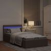 vidaXL Bedframe met hydraulische opslag en LED stof taupe 90x200 cm