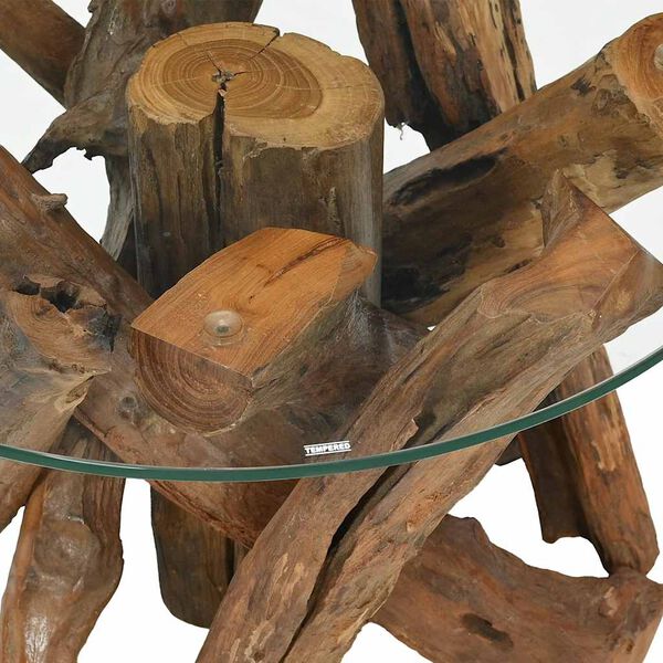 vidaXL Salontafel 60 cm massief teak drijfhout