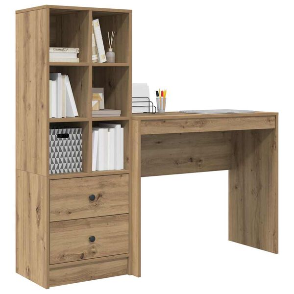 vidaXL Bureau met lade 2 pcs Artisan Eiken