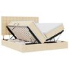 vidaXL LED Opslagbed met Matras Cr&egrave;me 200 x 200 cm Stof