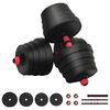 vidaXL 2-in-1 Halter-Barbell Set 30 kg Zwart en Rood