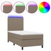 vidaXL Boxspring met matras en LED stof taupe 80x200 cm