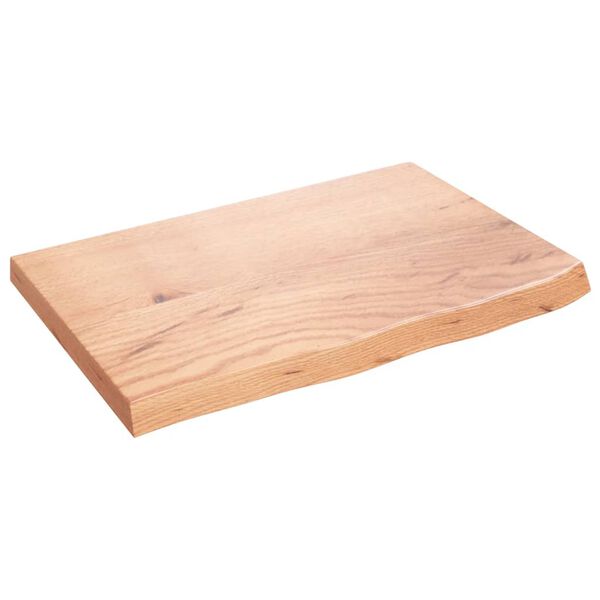 vidaXL Tafelblad 60x40x(2-4) cm behandeld massief eikenhout lichtbruin